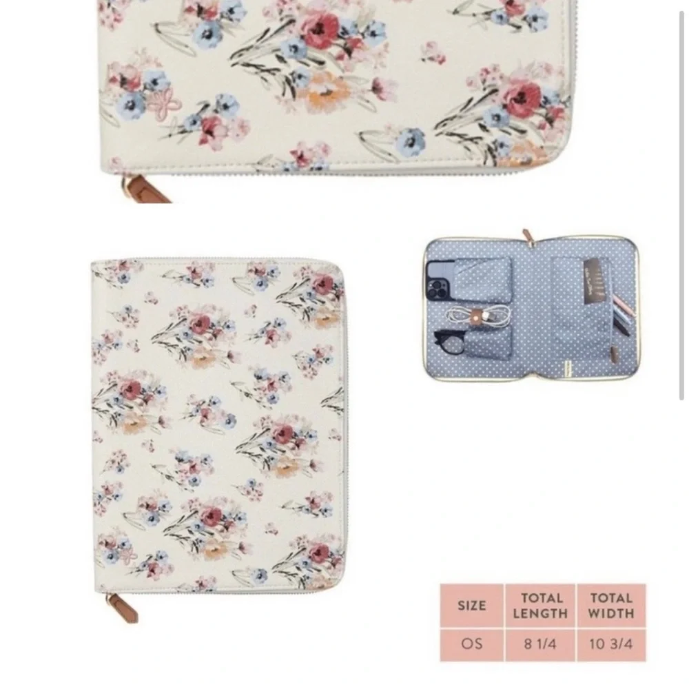 Matilda Jane On The Go Vegan Floral Zip Tablet Tech Organizer Travel Case